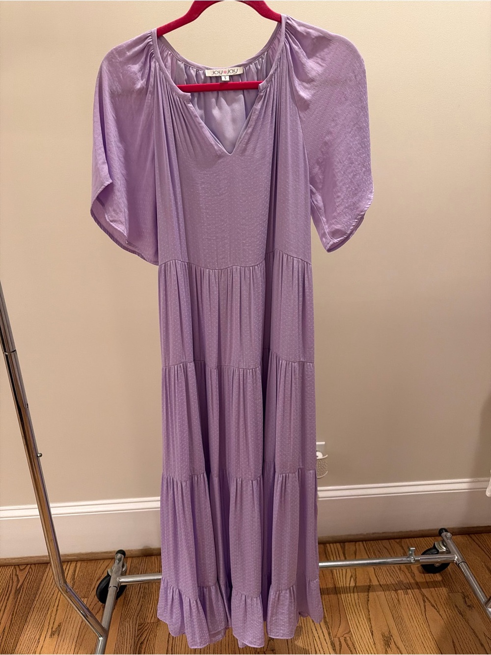 Joy Joy Lavender Tiered Maxi Dress